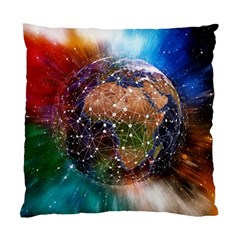 Network Earth Block Chain Globe Standard Cushion Case (one Side) by Pakrebo