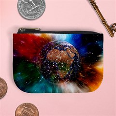 Network Earth Block Chain Globe Mini Coin Purse by Pakrebo