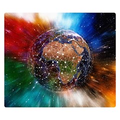 Network Earth Block Chain Globe Double Sided Flano Blanket (small)  by Pakrebo