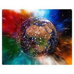 Network Earth Block Chain Globe Double Sided Flano Blanket (medium)  by Pakrebo