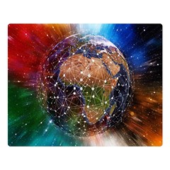 Network Earth Block Chain Globe Double Sided Flano Blanket (large)  by Pakrebo