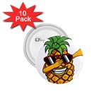 Dabbing Pineapple Sunglasses Shirt Aloha Hawaii Beach Gift 1.75  Buttons (10 pack) Front