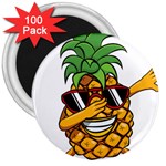 Dabbing Pineapple Sunglasses Shirt Aloha Hawaii Beach Gift 3  Magnets (100 pack) Front