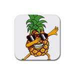 Dabbing Pineapple Sunglasses Shirt Aloha Hawaii Beach Gift Rubber Coaster (Square)  Front