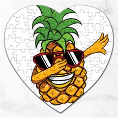 Dabbing Pineapple Sunglasses Shirt Aloha Hawaii Beach Gift Jigsaw Puzzle (heart) by SilentSoulArts