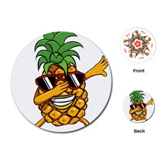 Dabbing Pineapple Sunglasses Shirt Aloha Hawaii Beach Gift Playing Cards (round) by SilentSoulArts