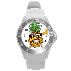 Dabbing Pineapple Sunglasses Shirt Aloha Hawaii Beach Gift Round Plastic Sport Watch (l)