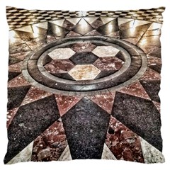 Statehouse Rotunda Floor Large Flano Cushion Case (two Sides) by Riverwoman