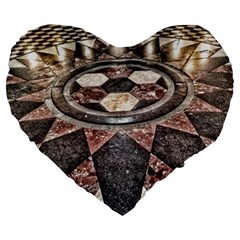 Statehouse Rotunda floor Large 19  Premium Flano Heart Shape Cushions