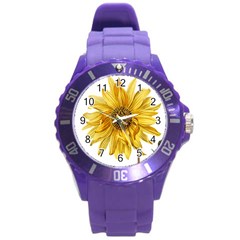 Sunflower - Vintage Round Plastic Sport Watch (l) by WensdaiAmbrose