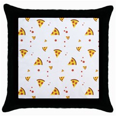 Pizza Pattern Pepperoni Cheese Funny Slices Throw Pillow Case (black) by genx