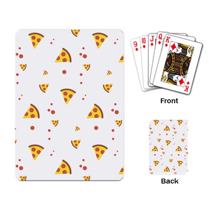 Pizza Pattern pepperoni cheese funny slices Playing Cards Single Design