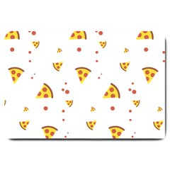 Pizza Pattern Pepperoni Cheese Funny Slices Large Doormat  by genx