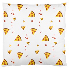 Pizza Pattern Pepperoni Cheese Funny Slices Large Flano Cushion Case (two Sides) by genx