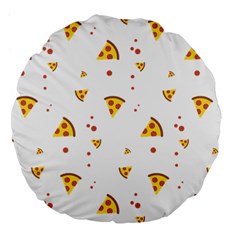 Pizza Pattern Pepperoni Cheese Funny Slices Large 18  Premium Flano Round Cushions by genx