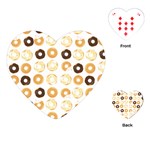 Donuts Pattern With Bites bright pastel blue and brown Cropped Sweatshirt Playing Cards (Heart) Front