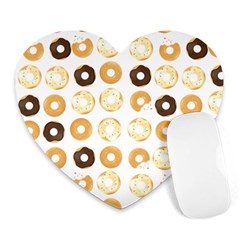 Donuts Pattern With Bites Bright Pastel Blue And Brown Cropped Sweatshirt Heart Mousepads by genx