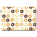 Donuts Pattern With Bites bright pastel blue and brown Cropped Sweatshirt Large Doormat  30 x20  Door Mat