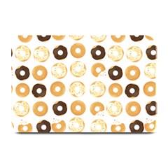 Donuts Pattern With Bites Bright Pastel Blue And Brown Cropped Sweatshirt Plate Mats by genx