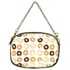 Donuts Pattern With Bites Bright Pastel Blue And Brown Cropped Sweatshirt Chain Purse (two Sides) by genx