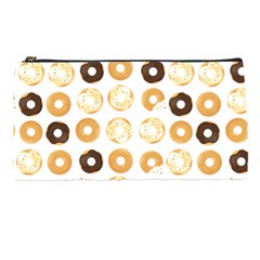 Donuts Pattern With Bites Bright Pastel Blue And Brown Cropped Sweatshirt Pencil Cases by genx