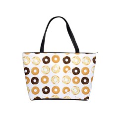 Donuts Pattern With Bites Bright Pastel Blue And Brown Cropped Sweatshirt Classic Shoulder Handbag by genx