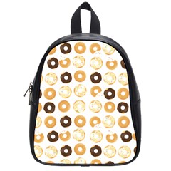 Donuts Pattern With Bites Bright Pastel Blue And Brown Cropped Sweatshirt School Bag (small) by genx