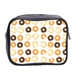 Donuts Pattern With Bites bright pastel blue and brown Cropped Sweatshirt Mini Toiletries Bag (Two Sides) Back