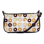 Donuts Pattern With Bites bright pastel blue and brown Cropped Sweatshirt Shoulder Clutch Bag Front