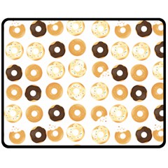 Donuts Pattern With Bites Bright Pastel Blue And Brown Cropped Sweatshirt Fleece Blanket (medium)  by genx