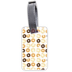 Donuts Pattern With Bites Bright Pastel Blue And Brown Cropped Sweatshirt Luggage Tags (one Side)  by genx