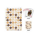 Donuts Pattern With Bites bright pastel blue and brown Cropped Sweatshirt Playing Cards (Mini) Back