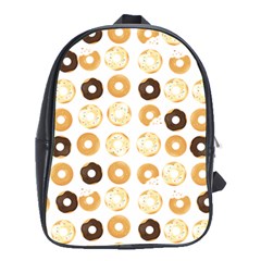 Donuts Pattern With Bites Bright Pastel Blue And Brown Cropped Sweatshirt School Bag (xl) by genx