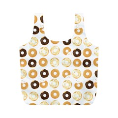 Donuts Pattern With Bites Bright Pastel Blue And Brown Cropped Sweatshirt Full Print Recycle Bag (m) by genx