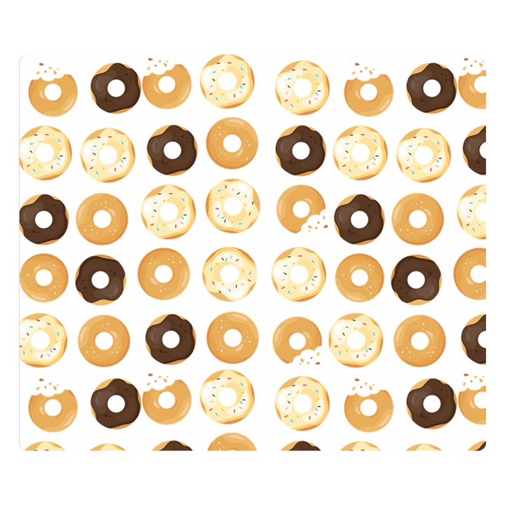 Donuts Pattern With Bites bright pastel blue and brown Cropped Sweatshirt Double Sided Flano Blanket (Small) 