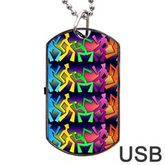 Dancing Dog Tag Usb Flash (one Side) by ArtworkByPatrick