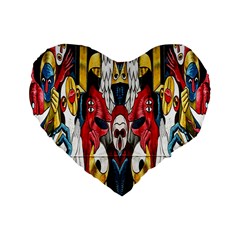 Graffiti 2 Standard 16  Premium Flano Heart Shape Cushions by ArtworkByPatrick