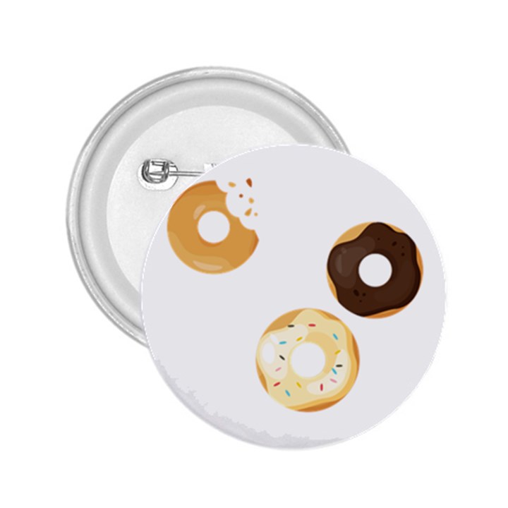 Donuts Pattern With Bites 3xframe Donuts Pattern With Bites Dark Brown Background OnlyDonuts Pattern With Bites brown and beige chocolate doughnuts 2.25  Buttons