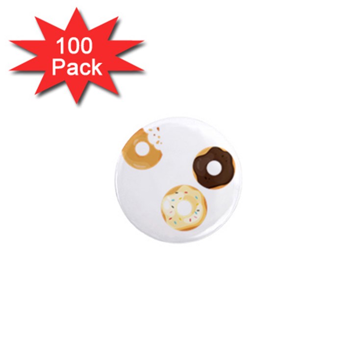 Donuts Pattern With Bites 3xframe Donuts Pattern With Bites Dark Brown Background OnlyDonuts Pattern With Bites brown and beige chocolate doughnuts 1  Mini Magnets (100 pack) 