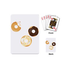 Donuts Pattern With Bites 3xframe Donuts Pattern With Bites Dark Brown Background Onlydonuts Pattern With Bites Brown And Beige Chocolate Doughnuts Playing Cards (mini) by genx