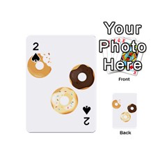 Donuts Pattern With Bites 3xframe Donuts Pattern With Bites Dark Brown Background Onlydonuts Pattern With Bites Brown And Beige Chocolate Doughnuts Playing Cards 54 (mini) by genx