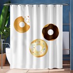 Donuts Pattern With Bites 3xframe Donuts Pattern With Bites Dark Brown Background OnlyDonuts Pattern With Bites brown and beige chocolate doughnuts Shower Curtain 60  x 72  (Medium)  60 x72  Curtain