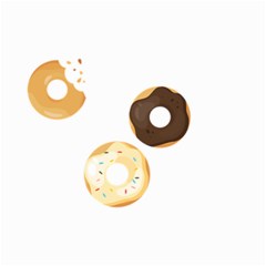 Donuts Pattern With Bites 3xframe Donuts Pattern With Bites Dark Brown Background Onlydonuts Pattern With Bites Brown And Beige Chocolate Doughnuts Small Garden Flag (two Sides) by genx