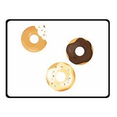 Donuts Pattern With Bites 3xframe Donuts Pattern With Bites Dark Brown Background Onlydonuts Pattern With Bites Brown And Beige Chocolate Doughnuts Double Sided Fleece Blanket (small)  by genx