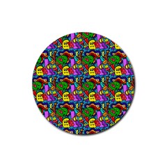 Graffiti 3 1 Rubber Round Coaster (4 pack) 