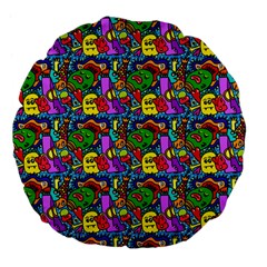 Graffiti 3 1 Large 18  Premium Flano Round Cushions