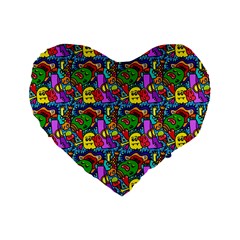 Graffiti 3 1 Standard 16  Premium Flano Heart Shape Cushions