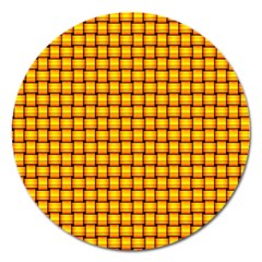 Wood Weave 1 Magnet 5  (round) by ArtworkByPatrick