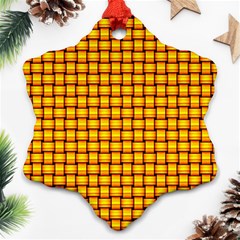 Wood Weave 1 Snowflake Ornament (two Sides) by ArtworkByPatrick