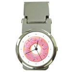 Pink Donut With rainbow candies Money Clip Watches Front